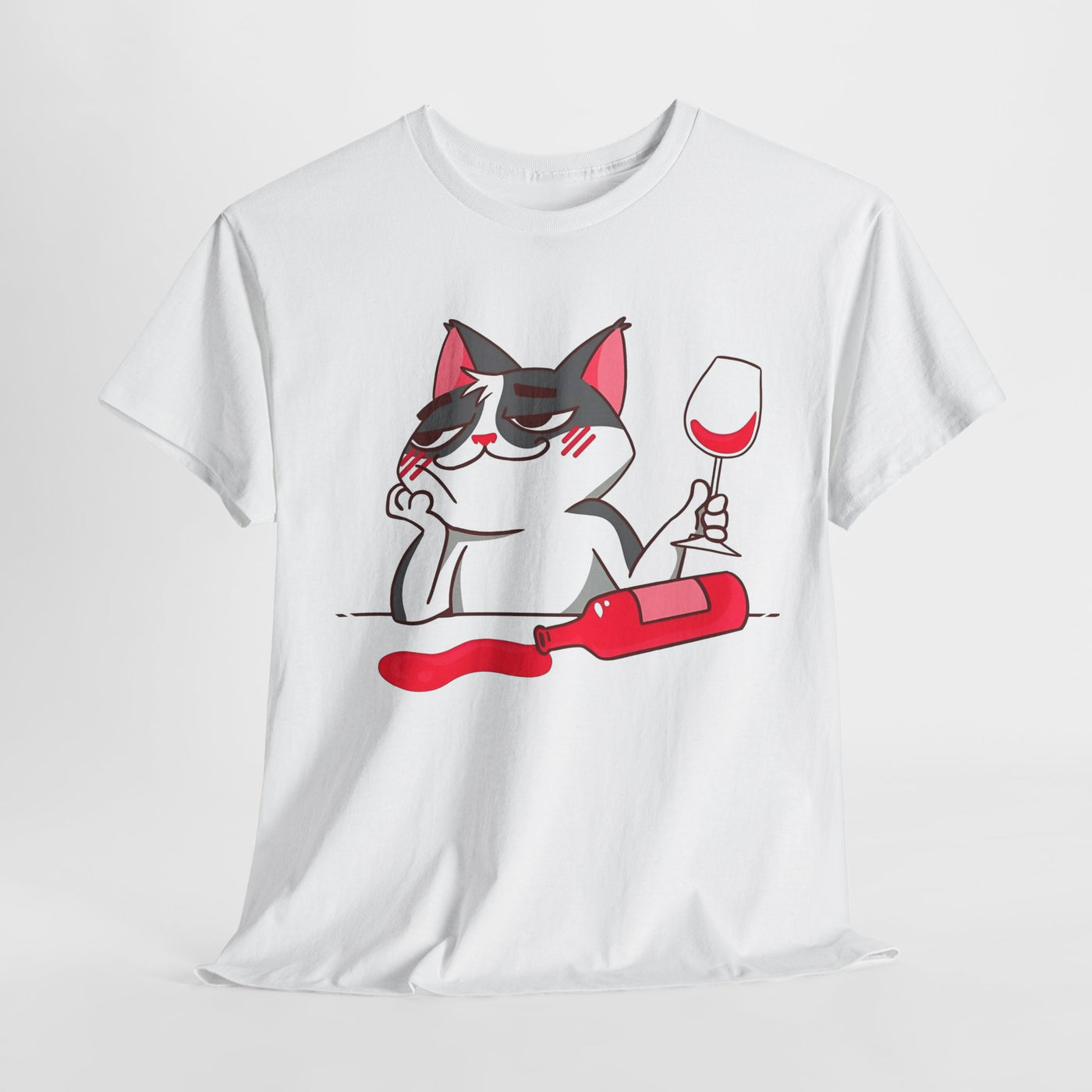 Chill Cat Wine Tee | Cute Cat Graphic T-Shirt for Pet Lovers