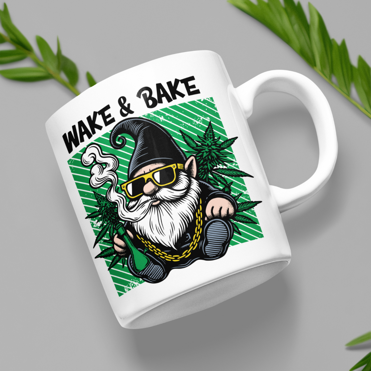 Wake & Bake Gnome Mug – Funny Weed Lover Coffee CuP