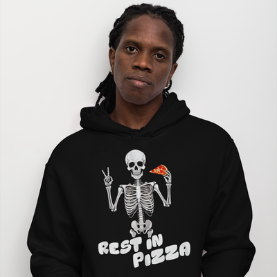 Rest in Pizza Skeleton Hoodie - Hoodie Pizza Halloween