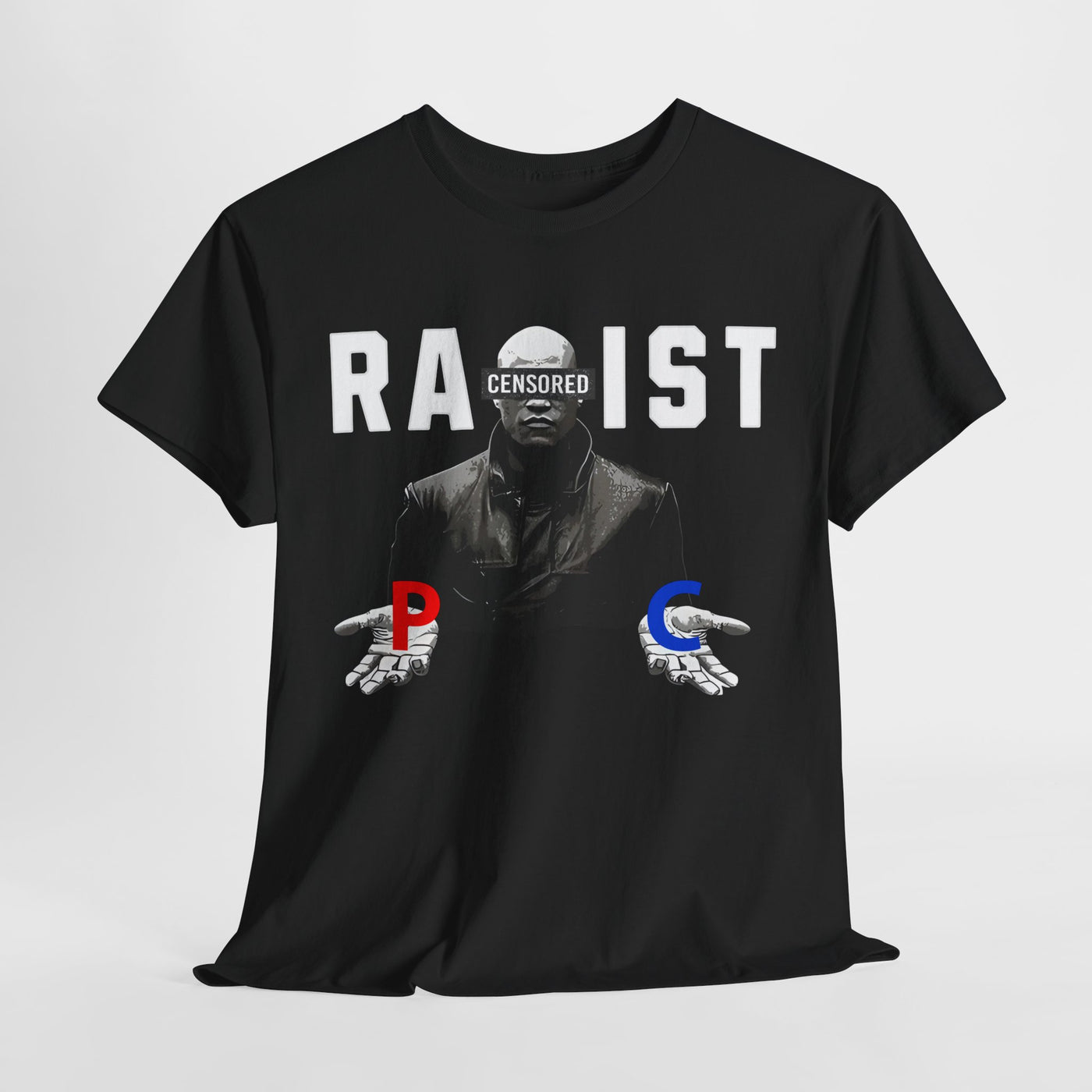 Matrix Morpheus Tee - 'RACIST CENSORED' Graphic for Bold Expression