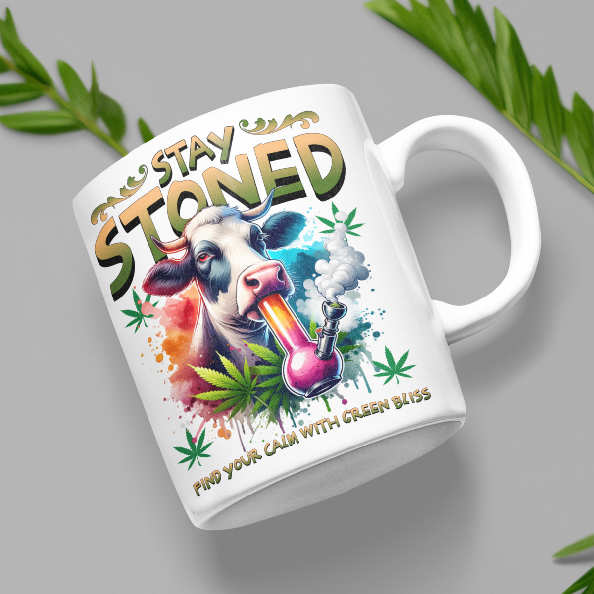 Chill Vibes Stoned Cow Mug | 11oz & 15oz | Perfect for Coffee & Tea Lovers