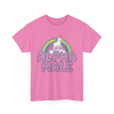 Funny Tee - Funny Alpha Male Unicorn Rainbow T-Shirt