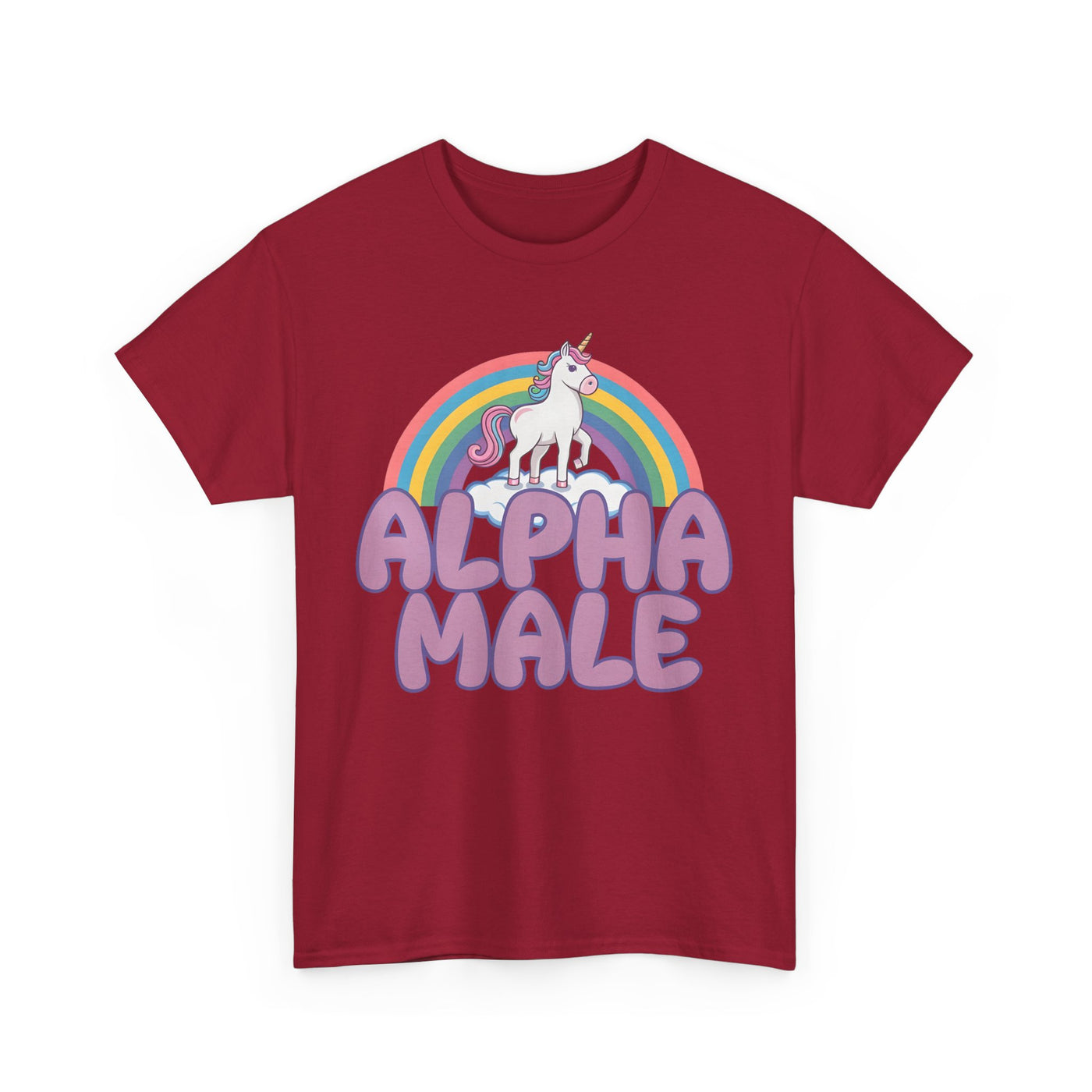 Funny Tee - Funny Alpha Male Unicorn Rainbow T-Shirt
