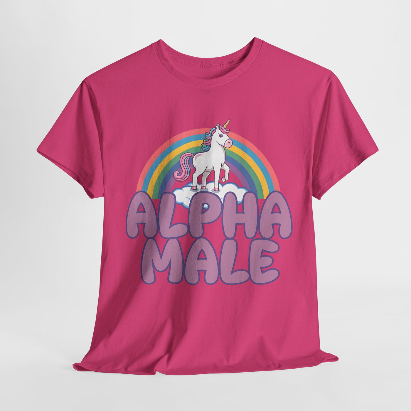 Funny Tee - Funny Alpha Male Unicorn Rainbow T-Shirt