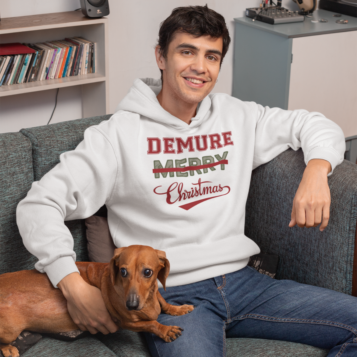 Merry Christmas Hoodie - with Demure Design