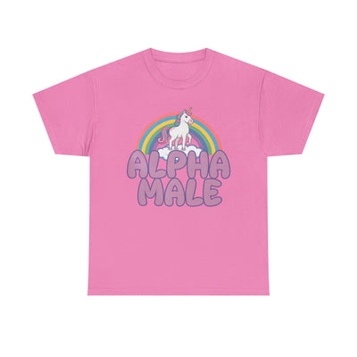 Funny Tee - Funny Alpha Male Unicorn Rainbow T-Shirt
