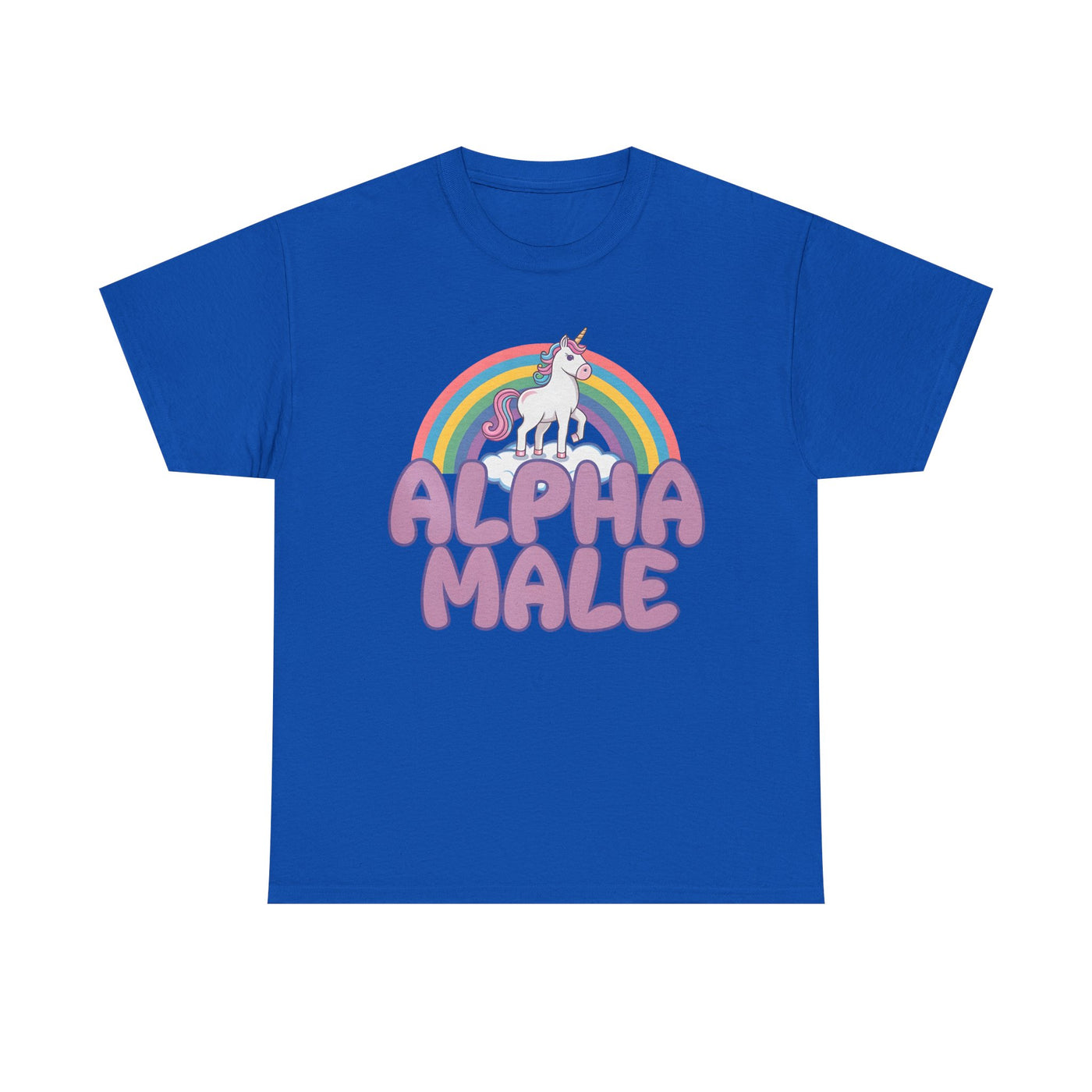 Funny Tee - Funny Alpha Male Unicorn Rainbow T-Shirt