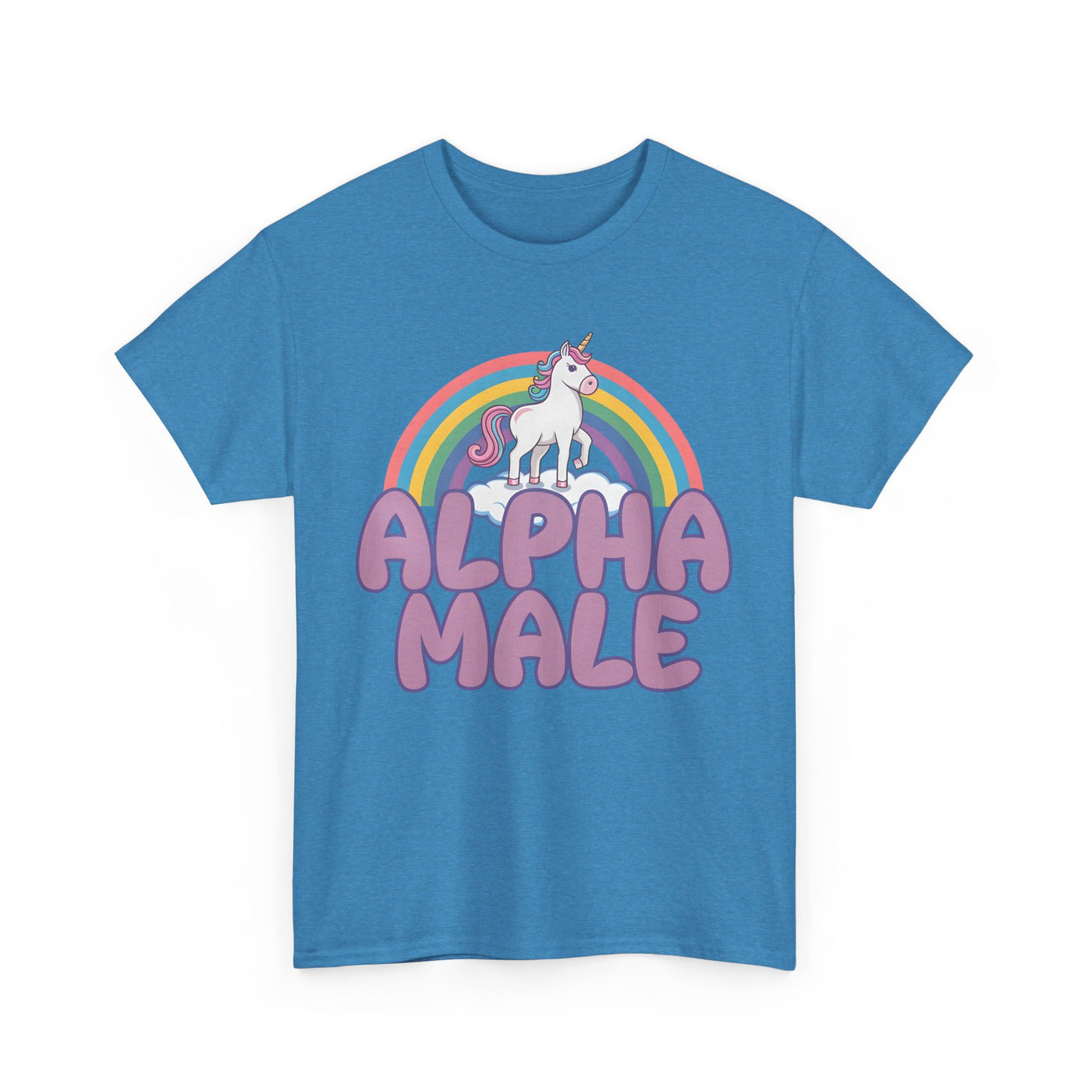 Funny Tee - Funny Alpha Male Unicorn Rainbow T-Shirt