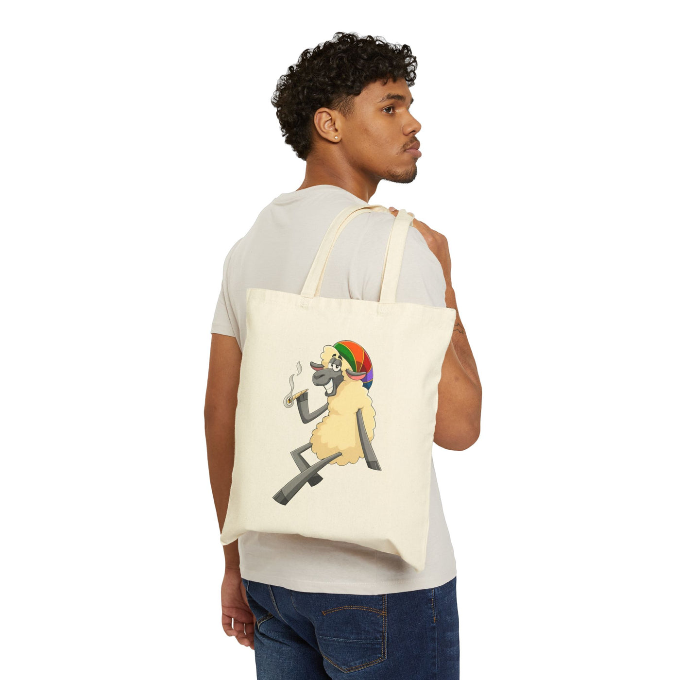 Whimsical Sheep Graphic  Tote Bag - Carryall for Artists and Animal Lovers