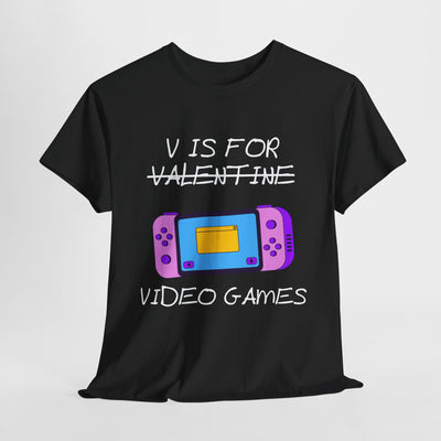 'V is for Video Games' Valentine's Gamer Shirt