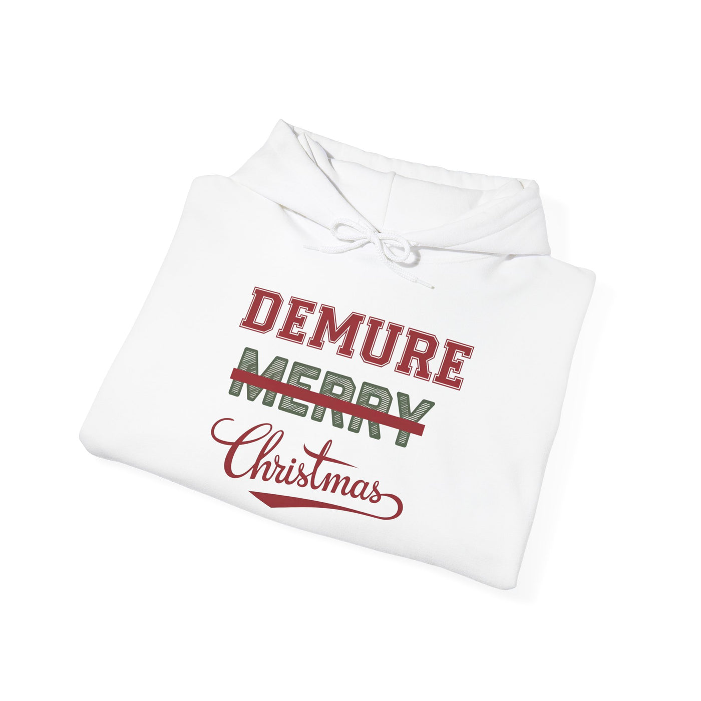 Merry Christmas Hoodie - with Demure Design