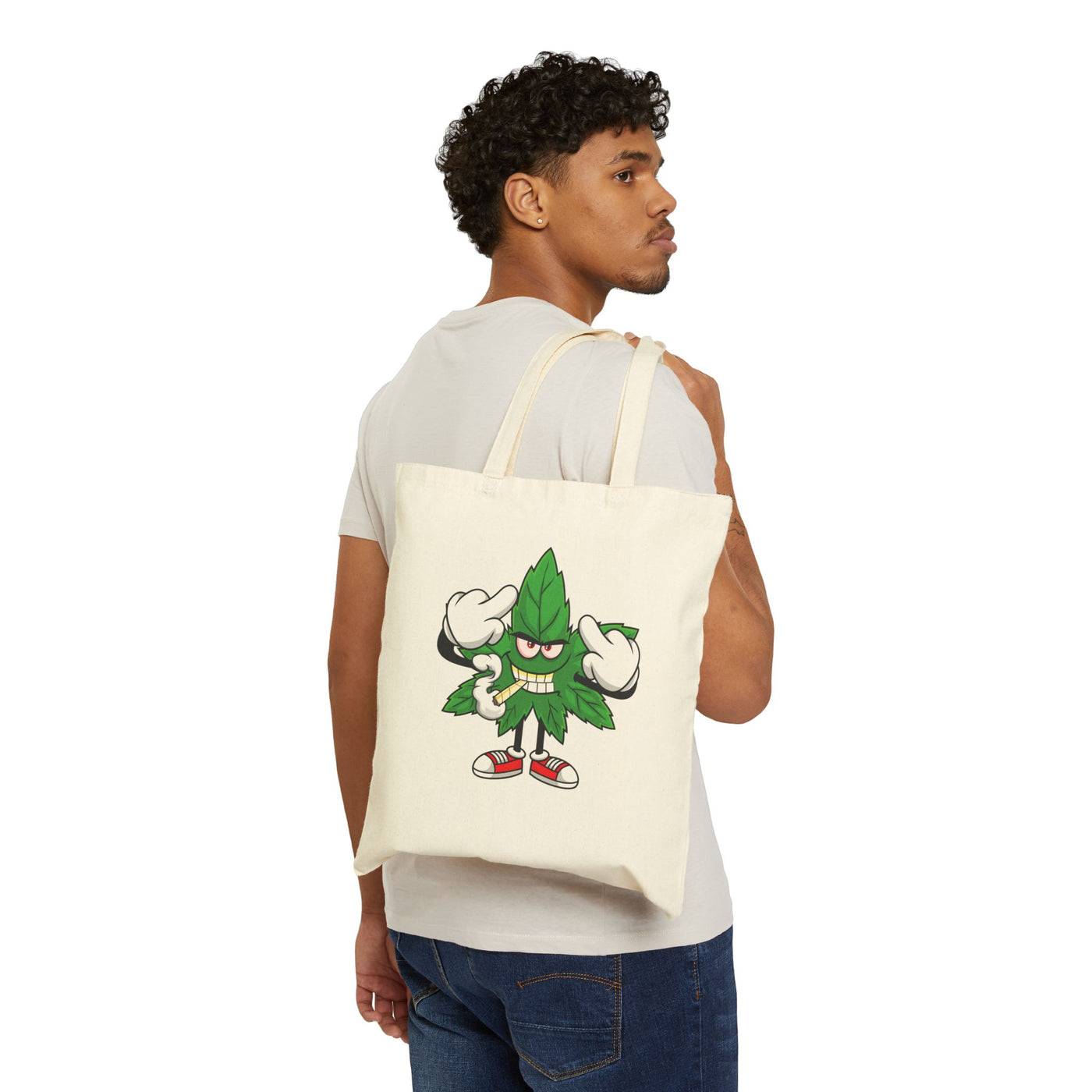 Cool Cannabis Leaf Cotton Canvas Tote Bag - Eco-Friendly & Stylish