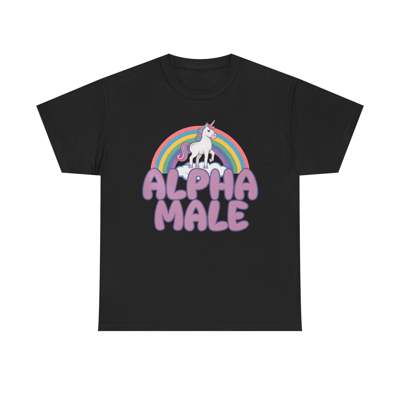 Funny Tee - Funny Alpha Male Unicorn Rainbow T-Shirt