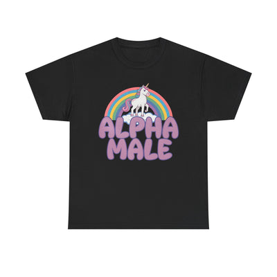 Funny Tee - Funny Alpha Male Unicorn Rainbow T-Shirt