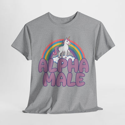 Funny Tee - Funny Alpha Male Unicorn Rainbow T-Shirt