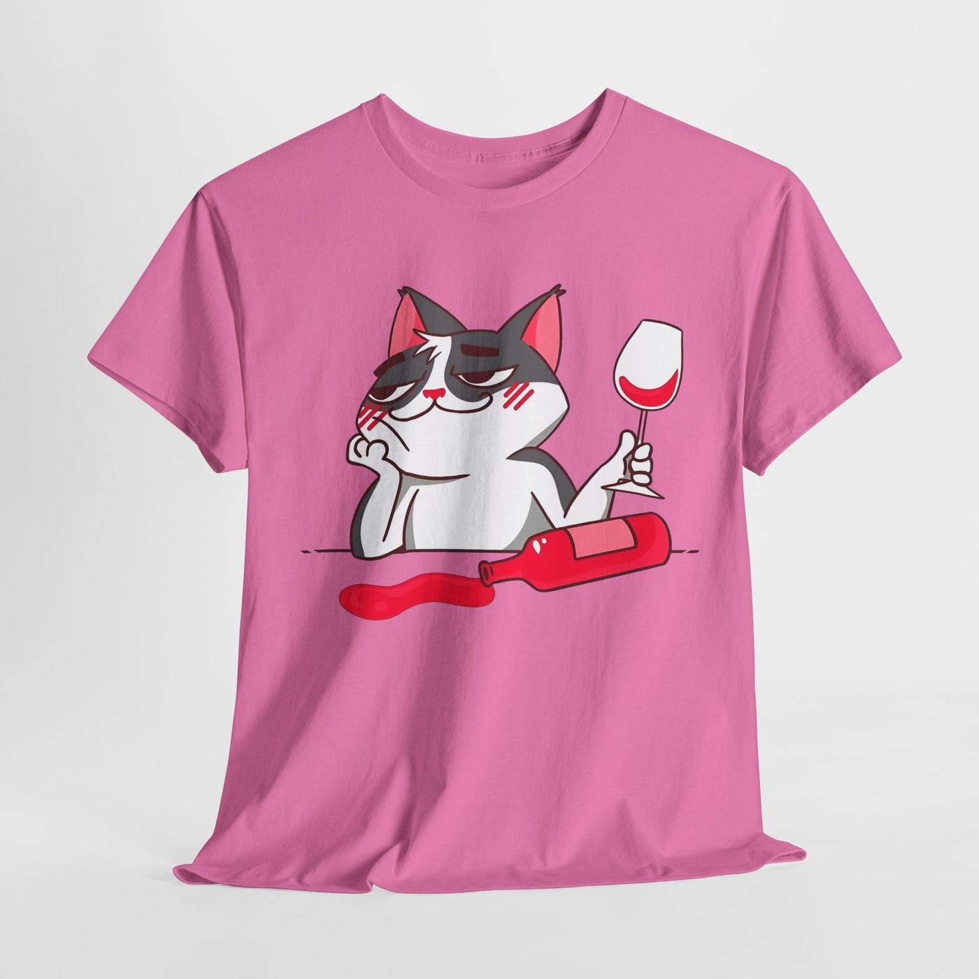 Chill Cat Wine Tee | Cute Cat Graphic T-Shirt for Pet Lovers