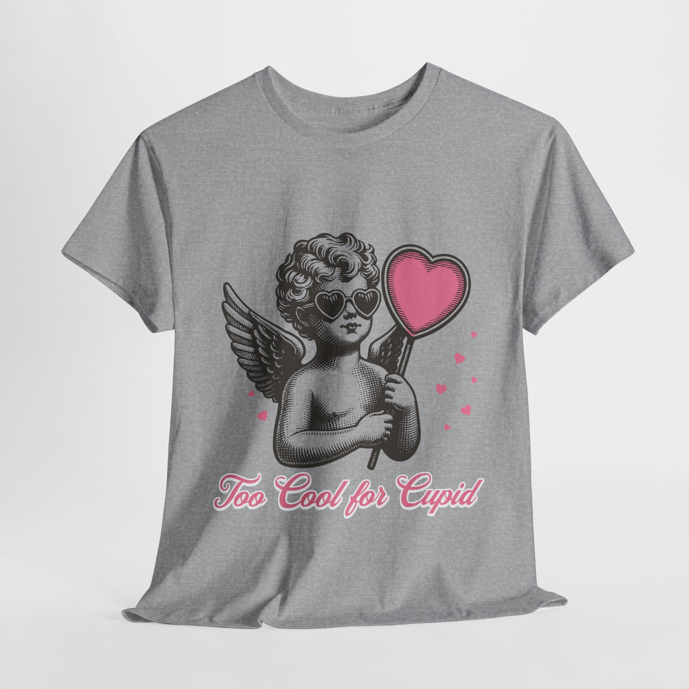 Too Cool for Cupid Unisex Heavy Cotton Tee - Fun Valentine's Day Graphic Shirt