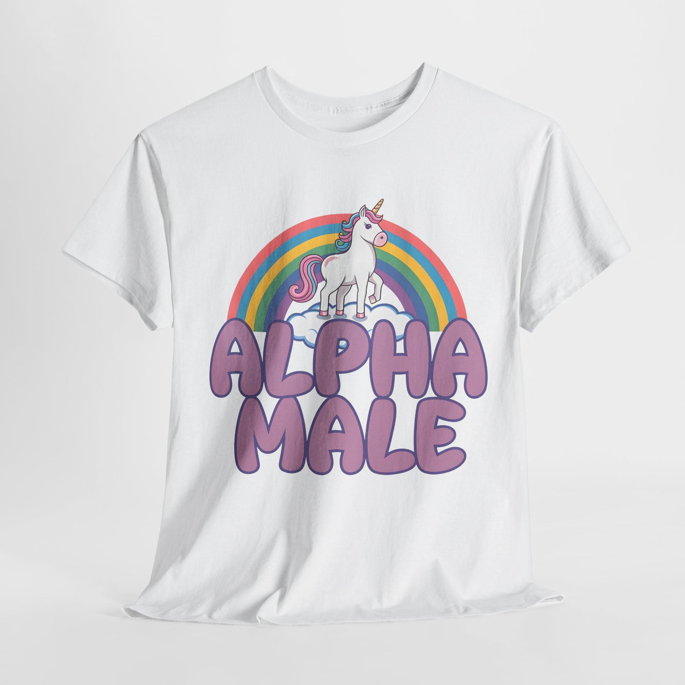 Funny Tee - Funny Alpha Male Unicorn Rainbow T-Shirt