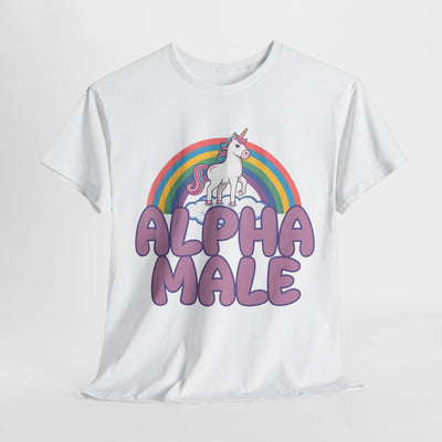 Funny Tee - Funny Alpha Male Unicorn Rainbow T-Shirt