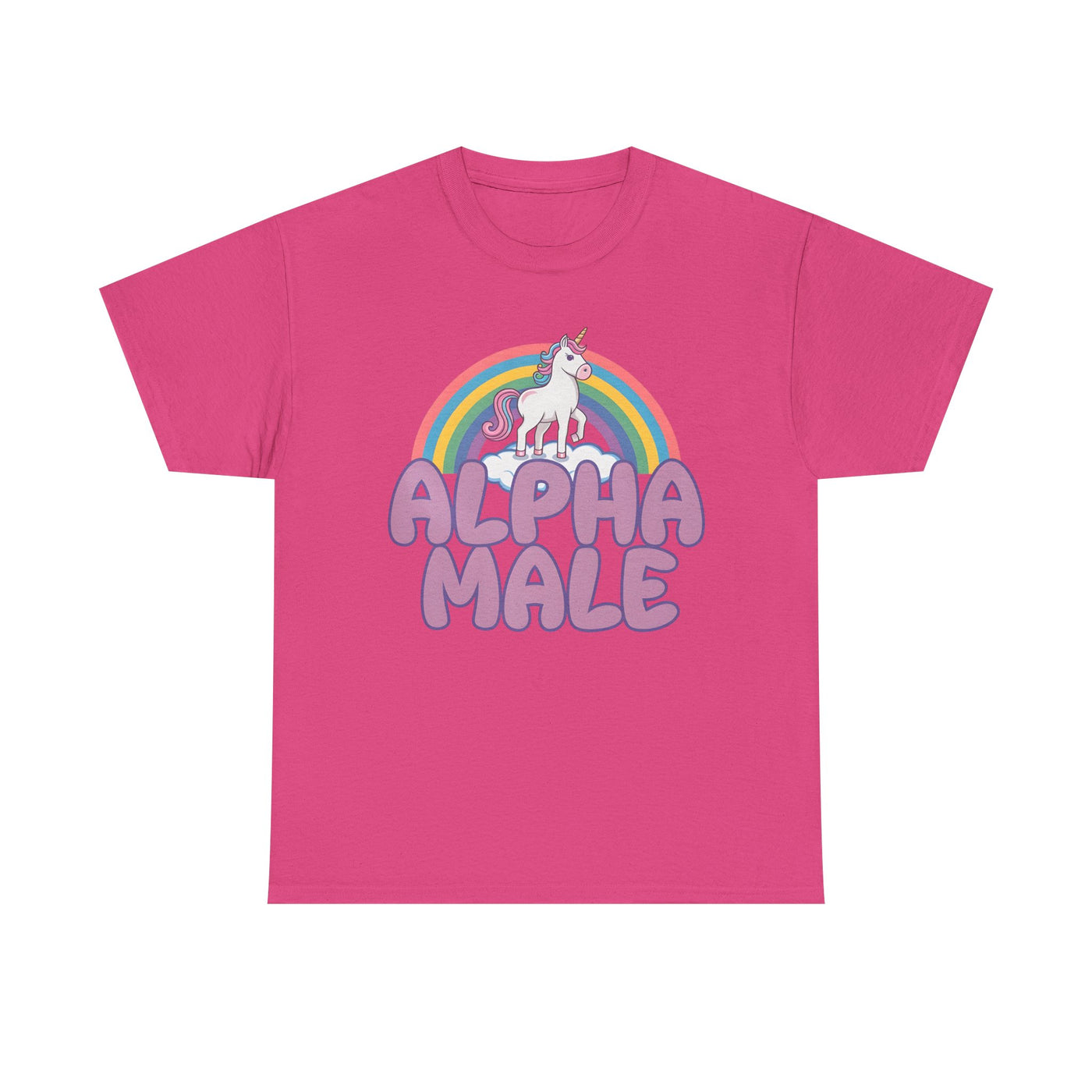 Funny Tee - Funny Alpha Male Unicorn Rainbow T-Shirt