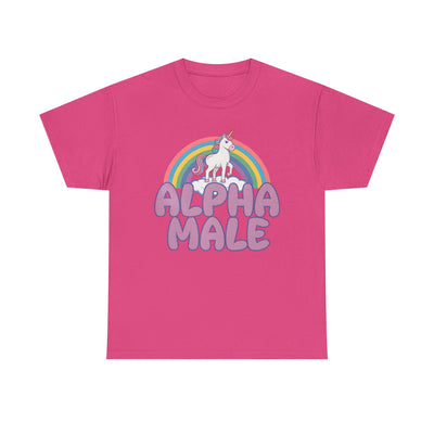 Funny Tee - Funny Alpha Male Unicorn Rainbow T-Shirt