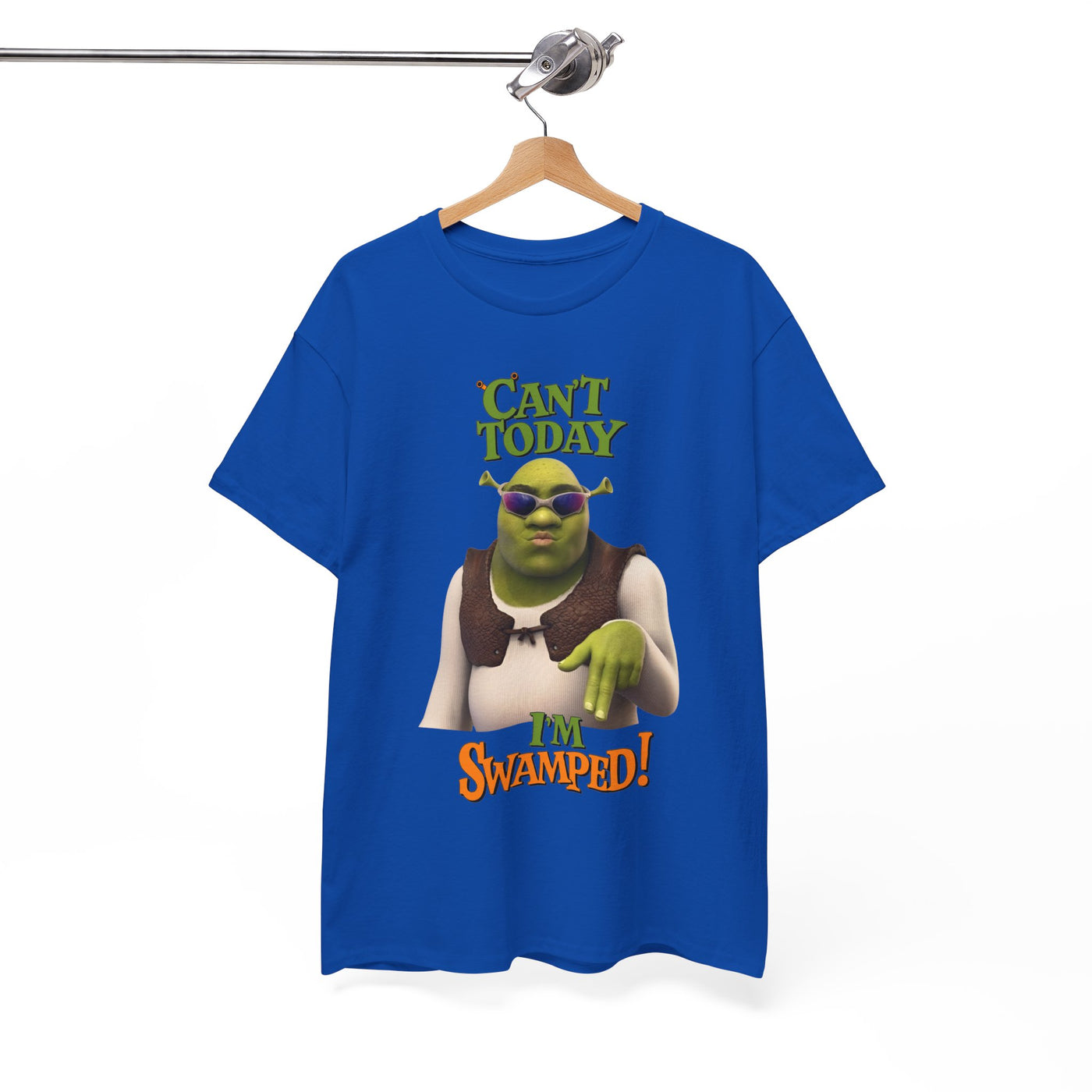 Humorous Shrek Tee - "Can't Today, I'm Swamped!"