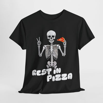 Rest in Pizza Skeleton - Funny Halloween Tee