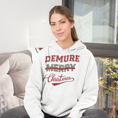 Merry Christmas Hoodie - with Demure Design