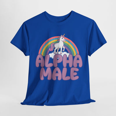 Funny Tee - Funny Alpha Male Unicorn Rainbow T-Shirt