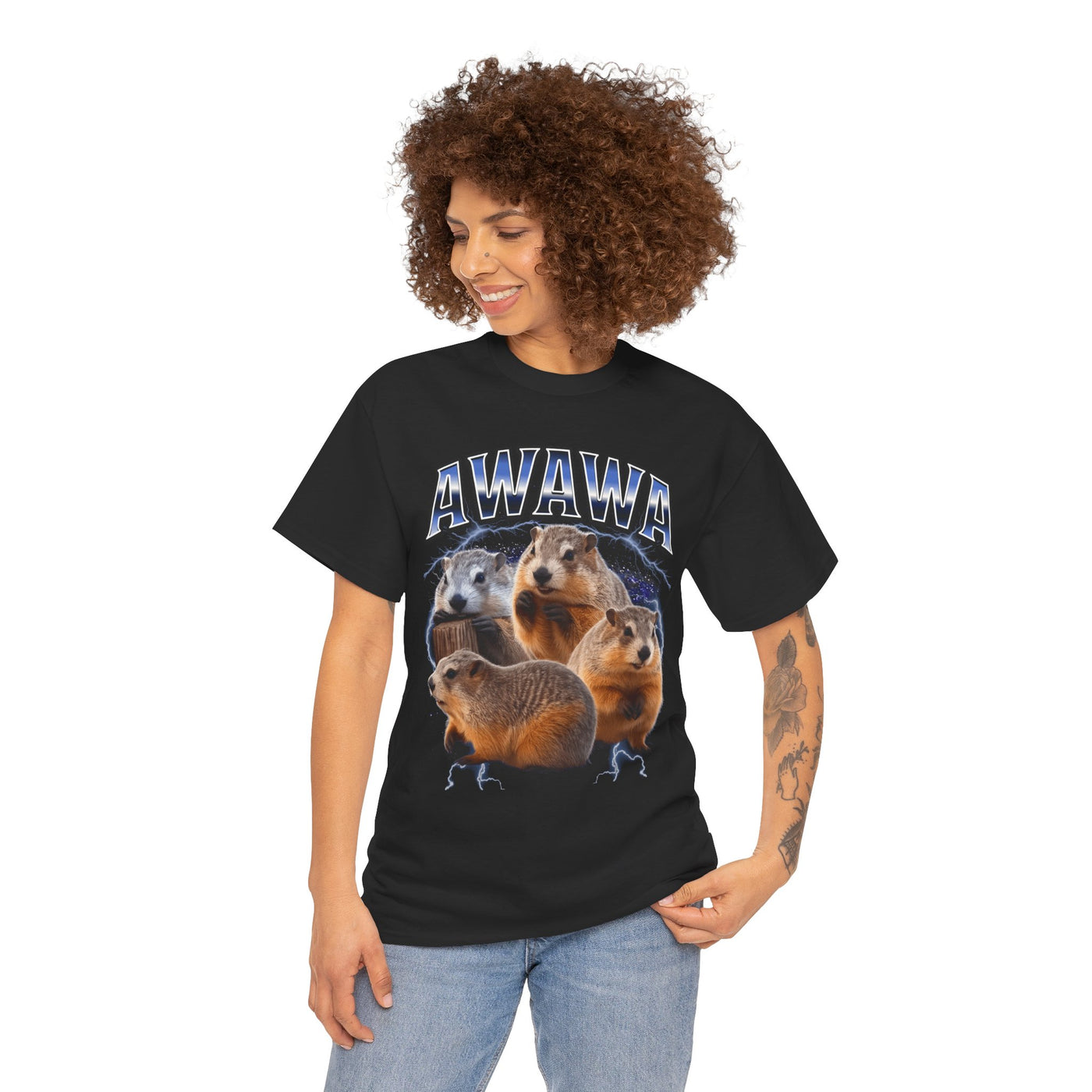 Awawa Funny Beaver Shirt  Thunder Meme Tee