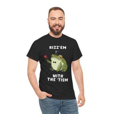 Rizz 'Em with the Tism Funny Frog - Fun Frog Graphic Shirt