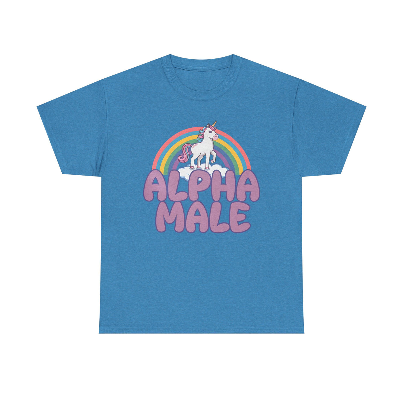 Funny Tee - Funny Alpha Male Unicorn Rainbow T-Shirt