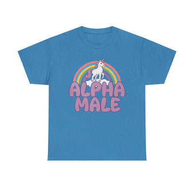 Funny Tee - Funny Alpha Male Unicorn Rainbow T-Shirt