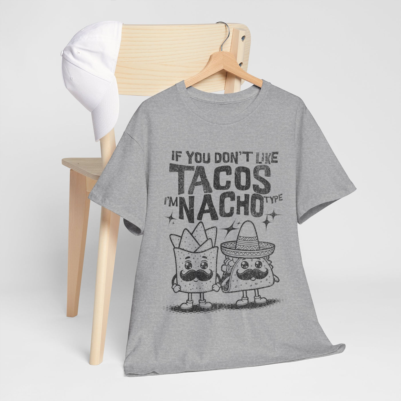 Funny Taco and Nacho Unisex Heavy Cotton Tee - Perfect for Food Lovers!