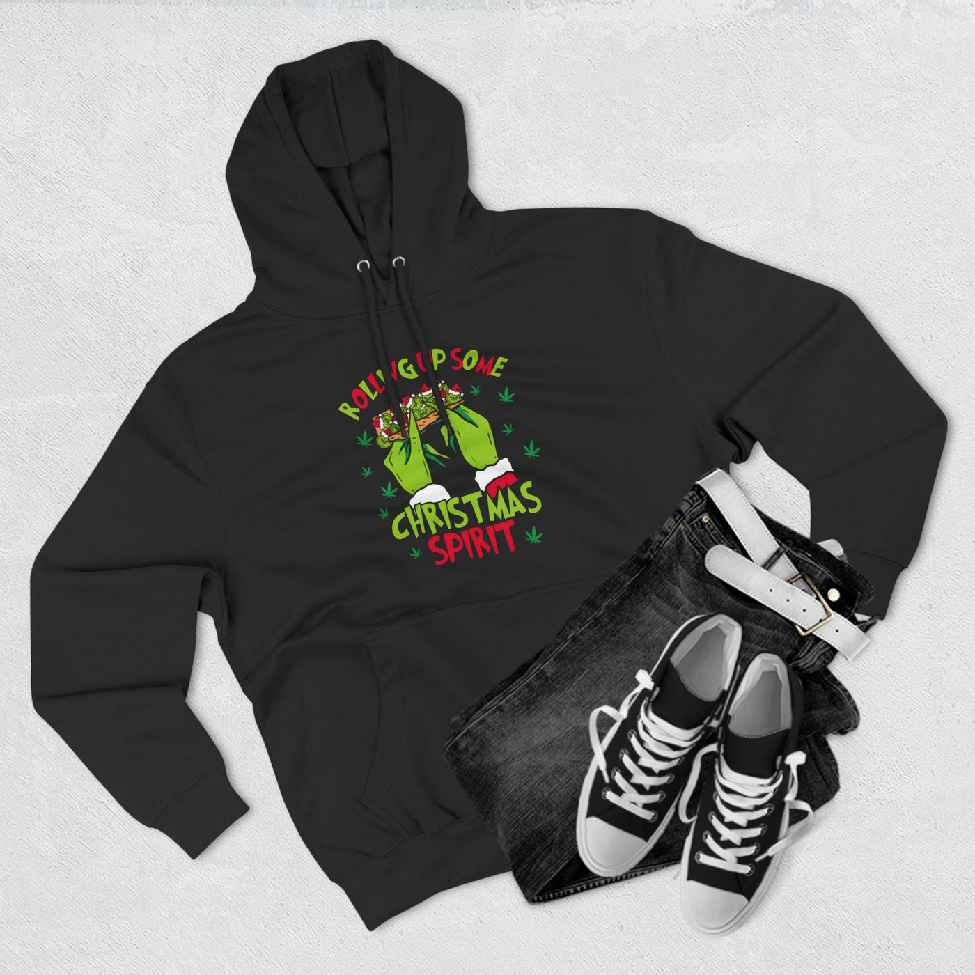 Rolling Green Christmas Spirit Fleece Hoodie