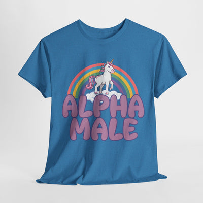 Funny Tee - Funny Alpha Male Unicorn Rainbow T-Shirt