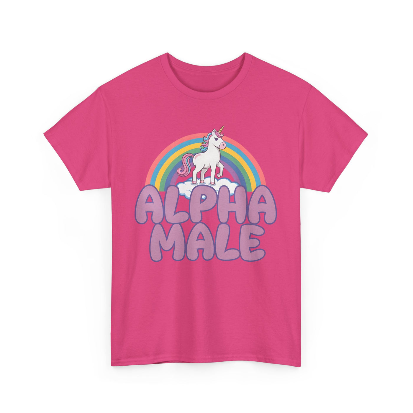 Funny Tee - Funny Alpha Male Unicorn Rainbow T-Shirt
