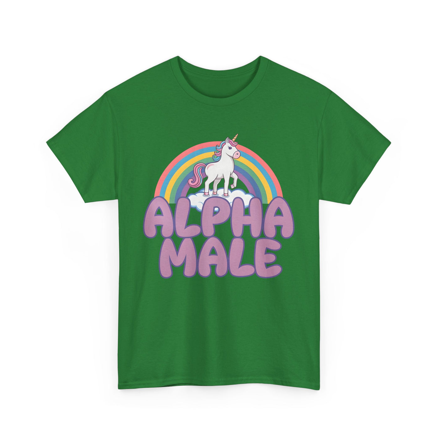 Funny Tee - Funny Alpha Male Unicorn Rainbow T-Shirt