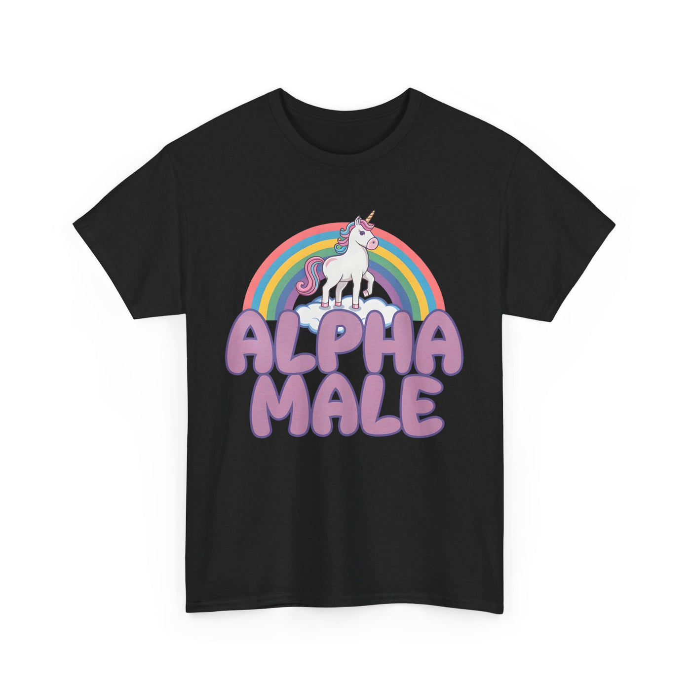 Funny Tee - Funny Alpha Male Unicorn Rainbow T-Shirt