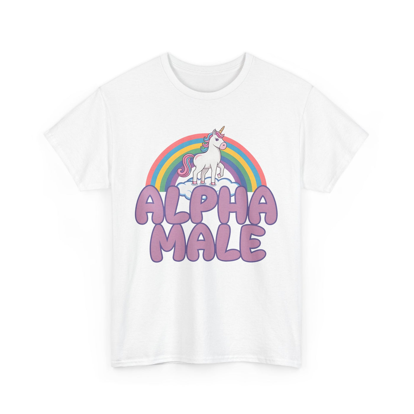 Funny Tee - Funny Alpha Male Unicorn Rainbow T-Shirt