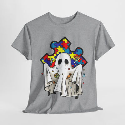 Ghostly Puzzle  Tee - Perfect for Halloween and Autism Awareness