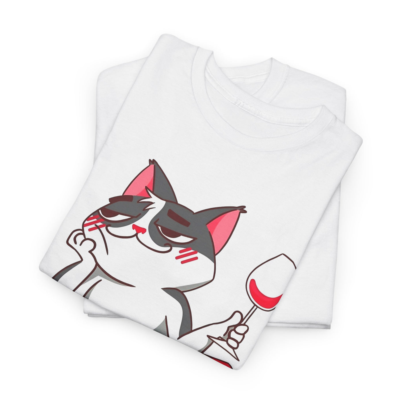 Chill Cat Wine Tee | Cute Cat Graphic T-Shirt for Pet Lovers