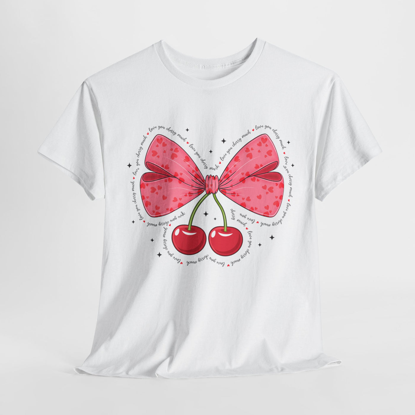 Cute Cherry Bow  Tee - Fun Graphic T-Shirt for Summer