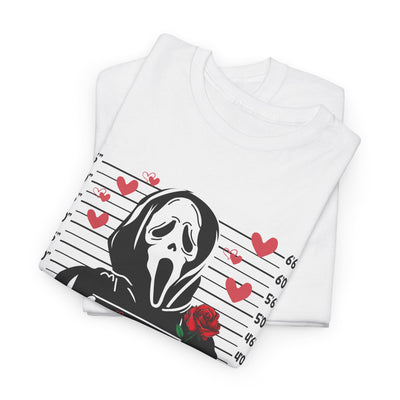 Horror Movie Valentine's Mugshot Tee – Featuring Ghost Face