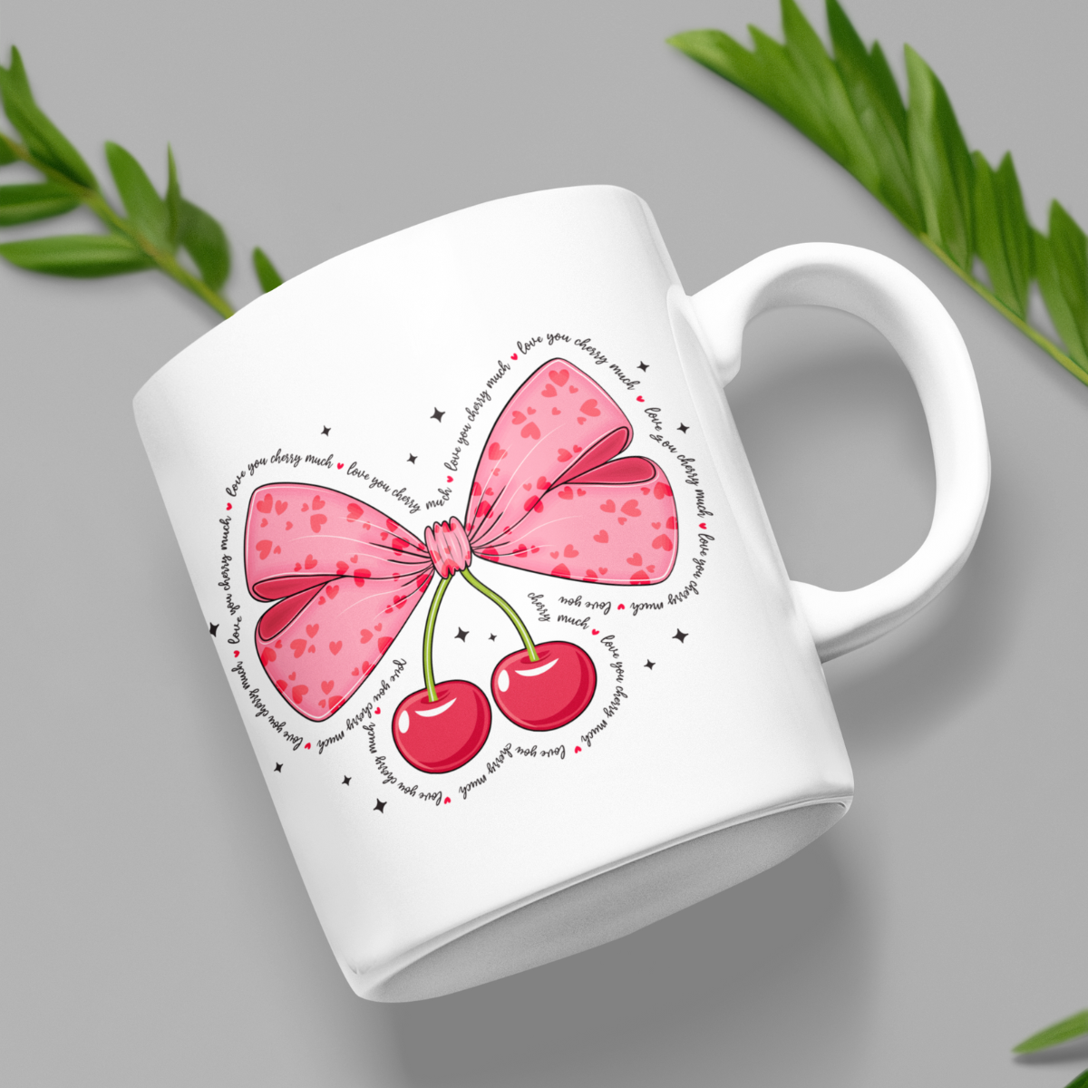 Cherry Bow Valentine Girl Mug - Perfect for Valentine's Day & Everyday Gifts