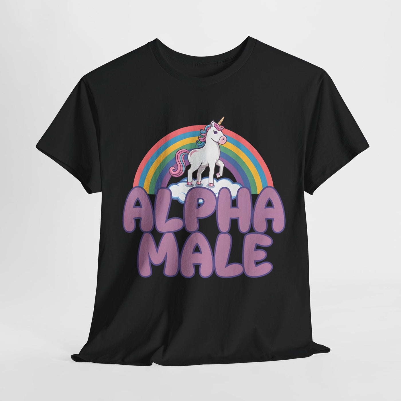 Funny Tee - Funny Alpha Male Unicorn Rainbow T-Shirt