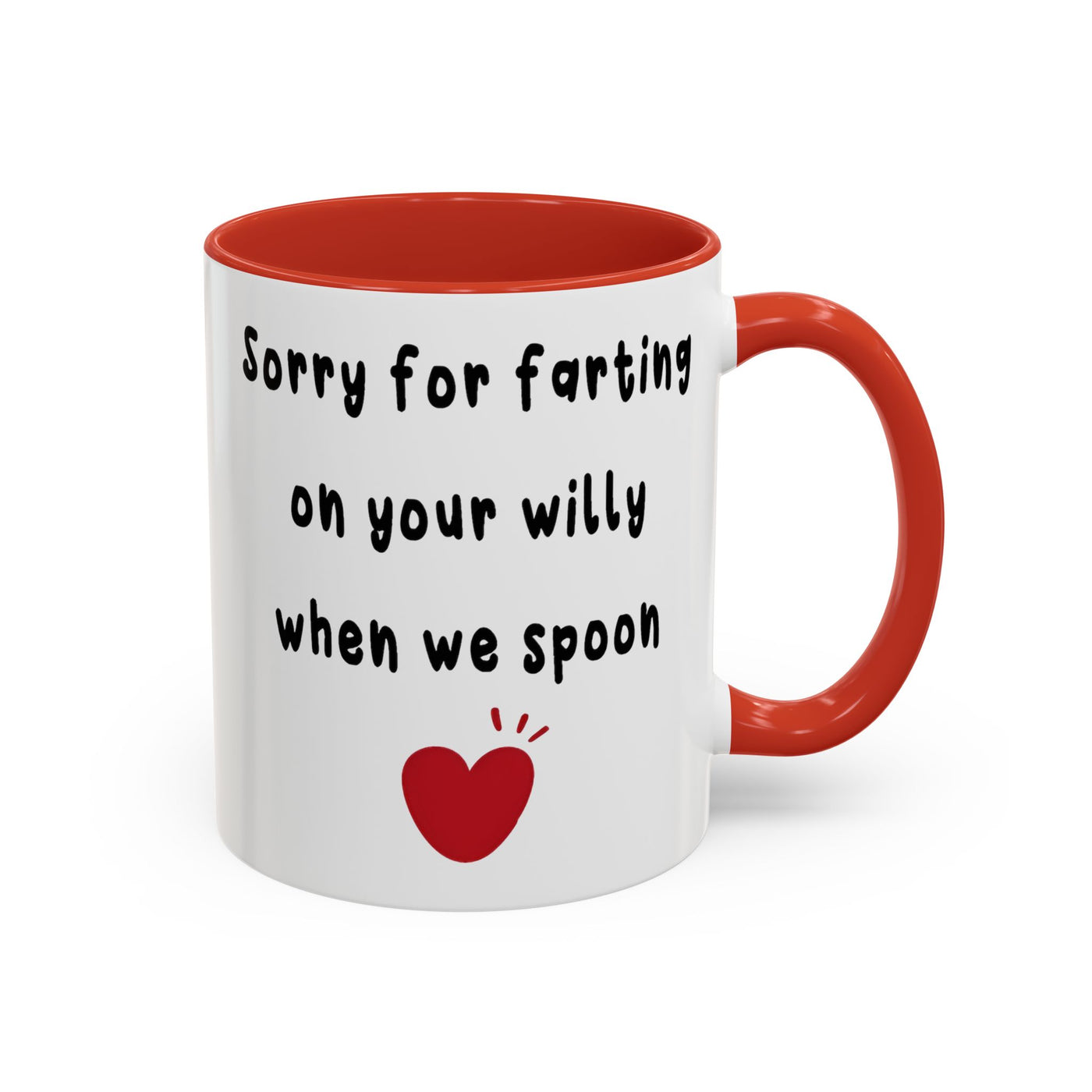 Funny Couples Coffee Mug – "Sorry for Farting When We Spoon"