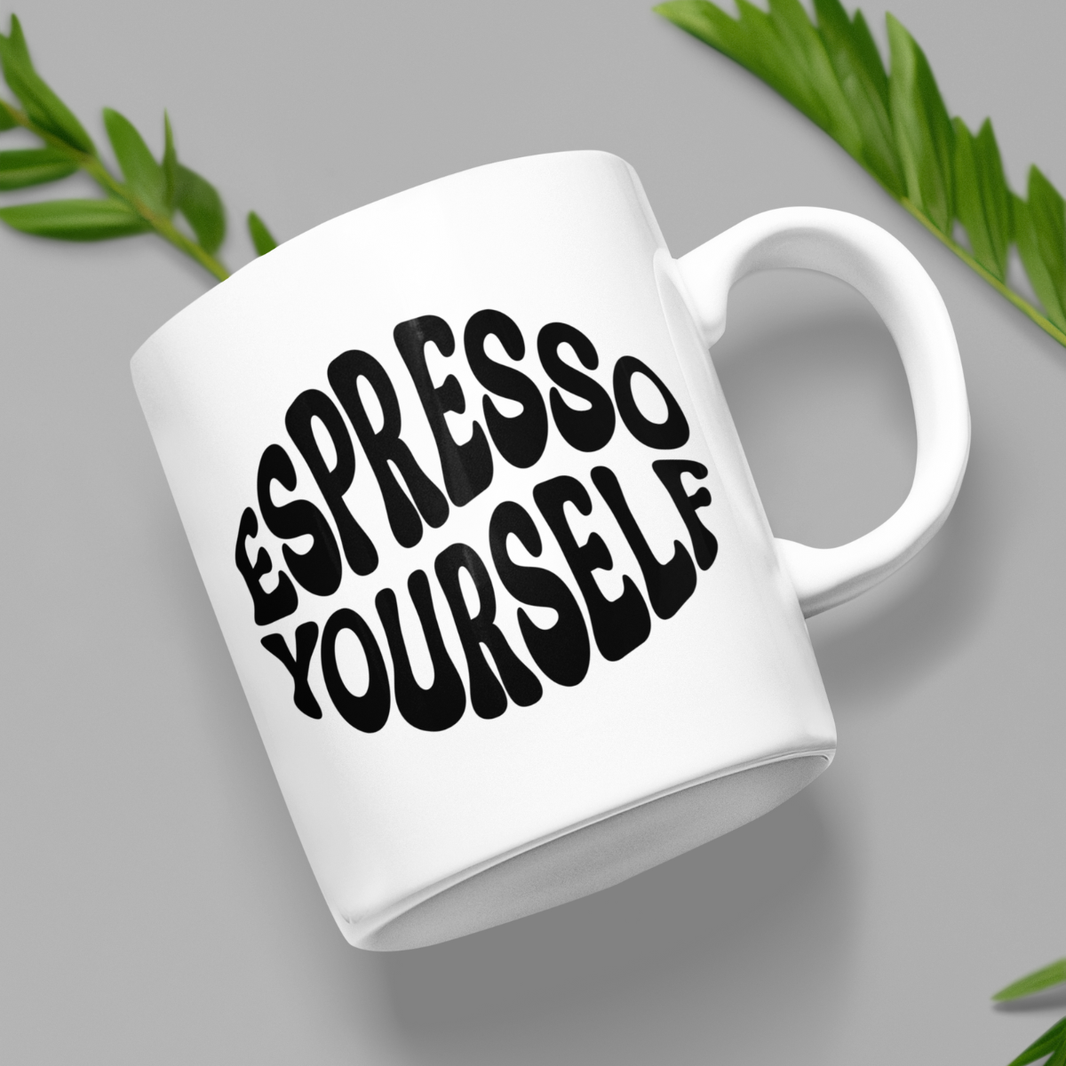 Espresso Yourself Ceramic Mug - Fun Coffee Cup for Coffee Lovers, 11oz & 15oz