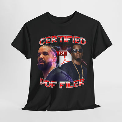 Certified PDF Filer Tee - Cool Graphic T-Shirt for Music Lovers