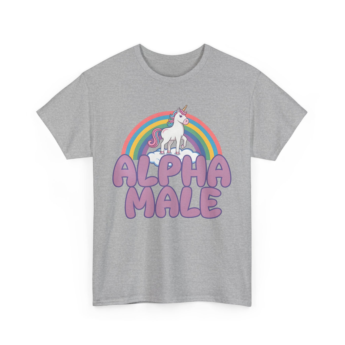Funny Tee - Funny Alpha Male Unicorn Rainbow T-Shirt
